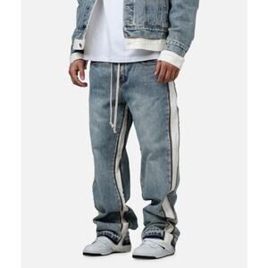 New MNML ULTRA BAGGY BORDER GN8 DENIM JEANS 31